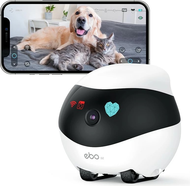 Robot për kafshë Enabot EBO SE, kamera 1080p, WiFi, app, natës, lazer