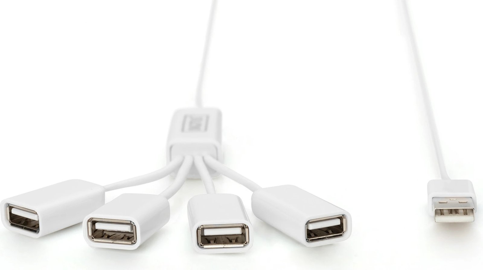 Hub USB Digitus Slim Spider, 480 Mbit/s, 1.00 m, Bardhë