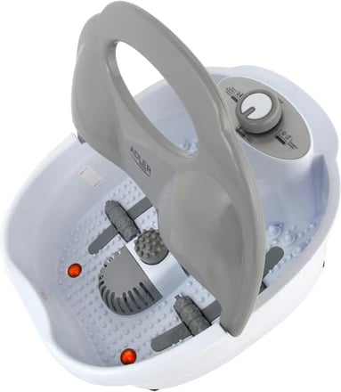 Masazhues këmbësh, Adler AD 2167, multifunksional me flluska, vibrim, infrared dhe ruajtje temperature uji, 80 W, i bardhë/gri