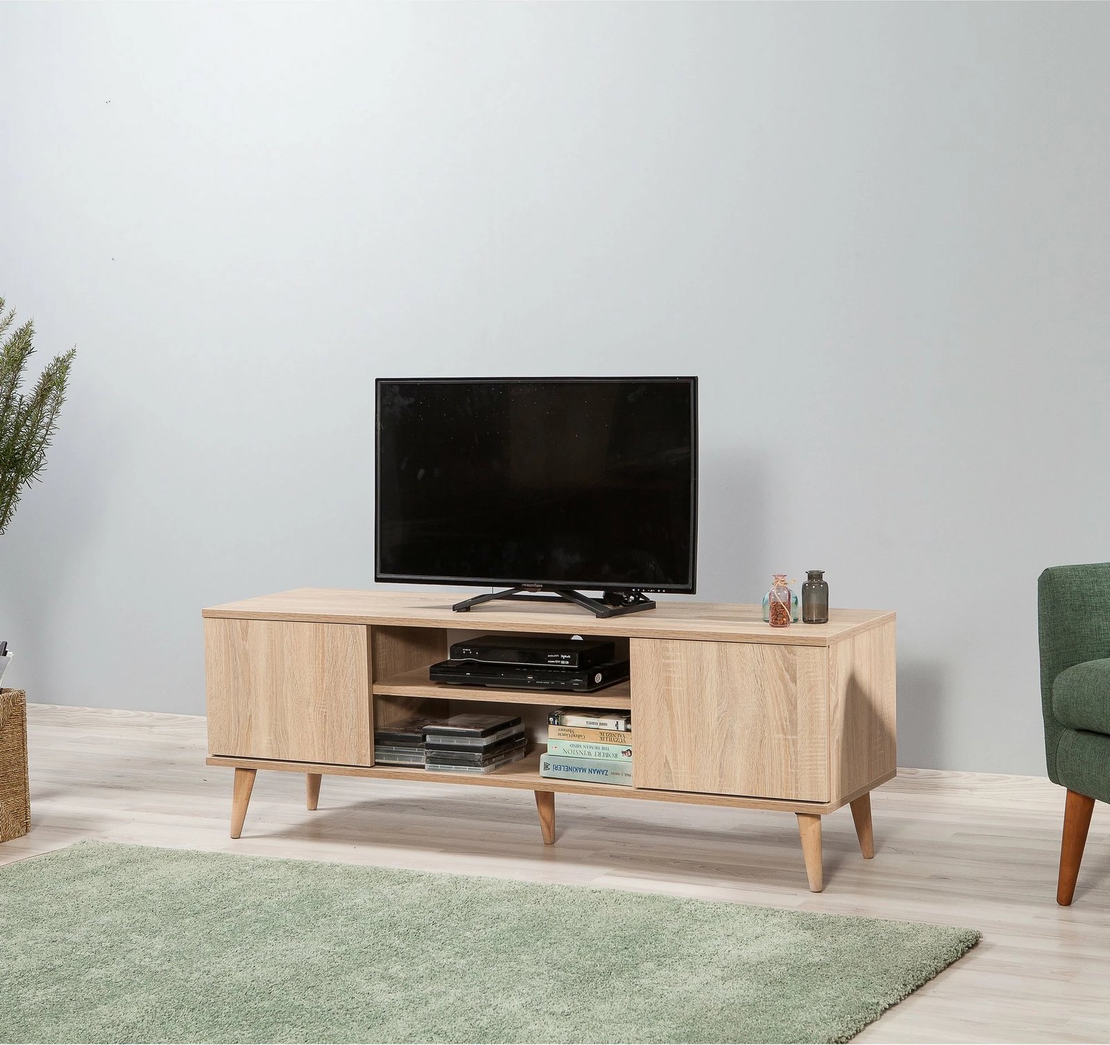 Komodë TV Skye Decor, ngjyrë lisi Sonoma, Truva-200