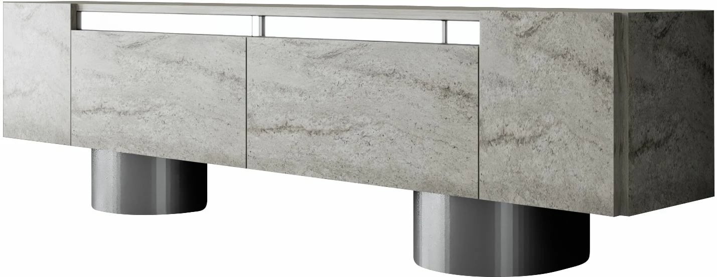 Komodë TV Hanah Home, bohem, travertin, argjend