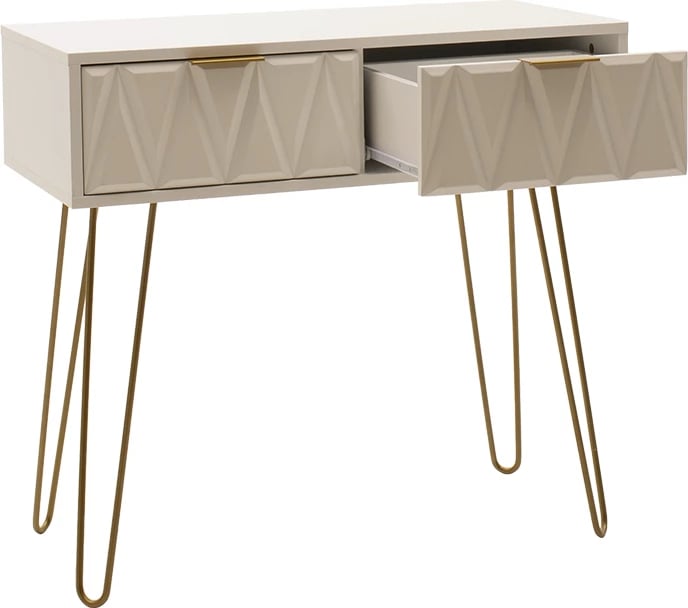 Konsolë Isla, ngjyrë e bardhë dhe e artë, 80x39x74cm