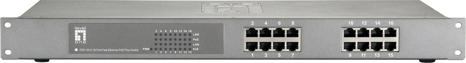 Switch LevelOne FEP-1612, 16-Port, Fast Ethernet, PoE, Metal