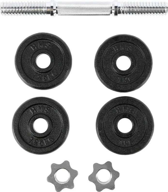 Shtangë me fileto HMS SG01, 7 kg, 4 pllaka, Argjendtë