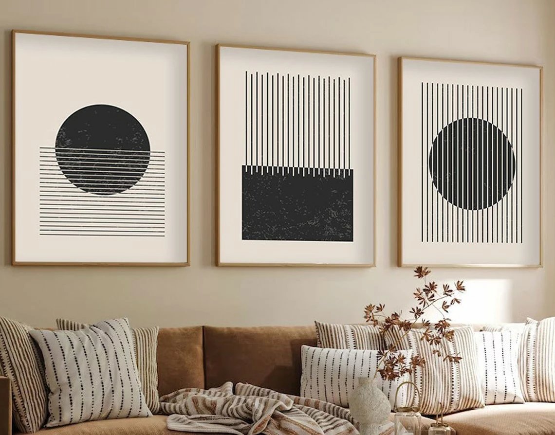 Pikturë dekorative me kornizë, MDF, 3 pjesë, Wallity, Huhu212, 50x70cm