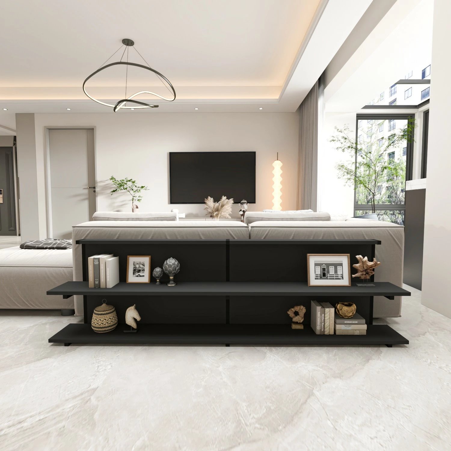 Tavolinë anësore Skye Decor, ngjyrë antracit, Mela