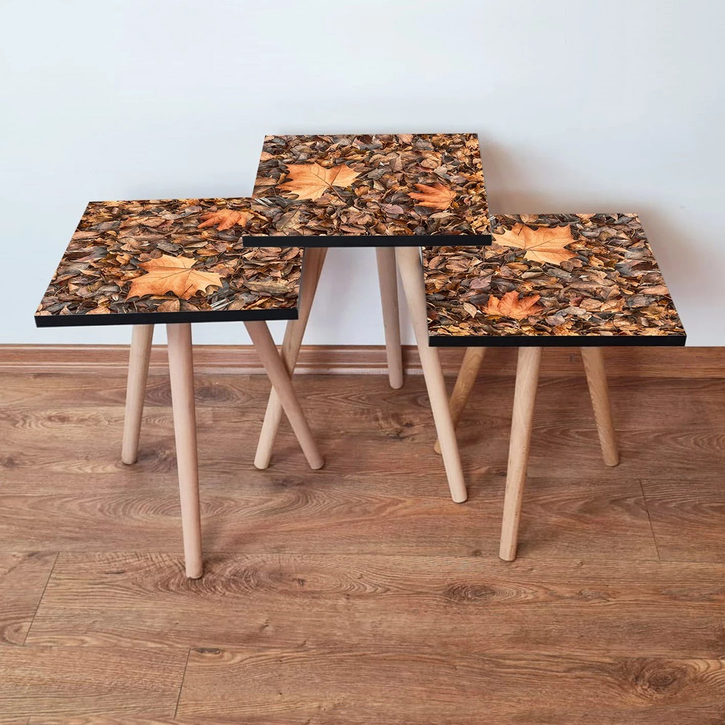 Set tavolinash ndihmëse të vendosshme (3 copë), Skye Decor, 3Shp22, ngjyrë camel