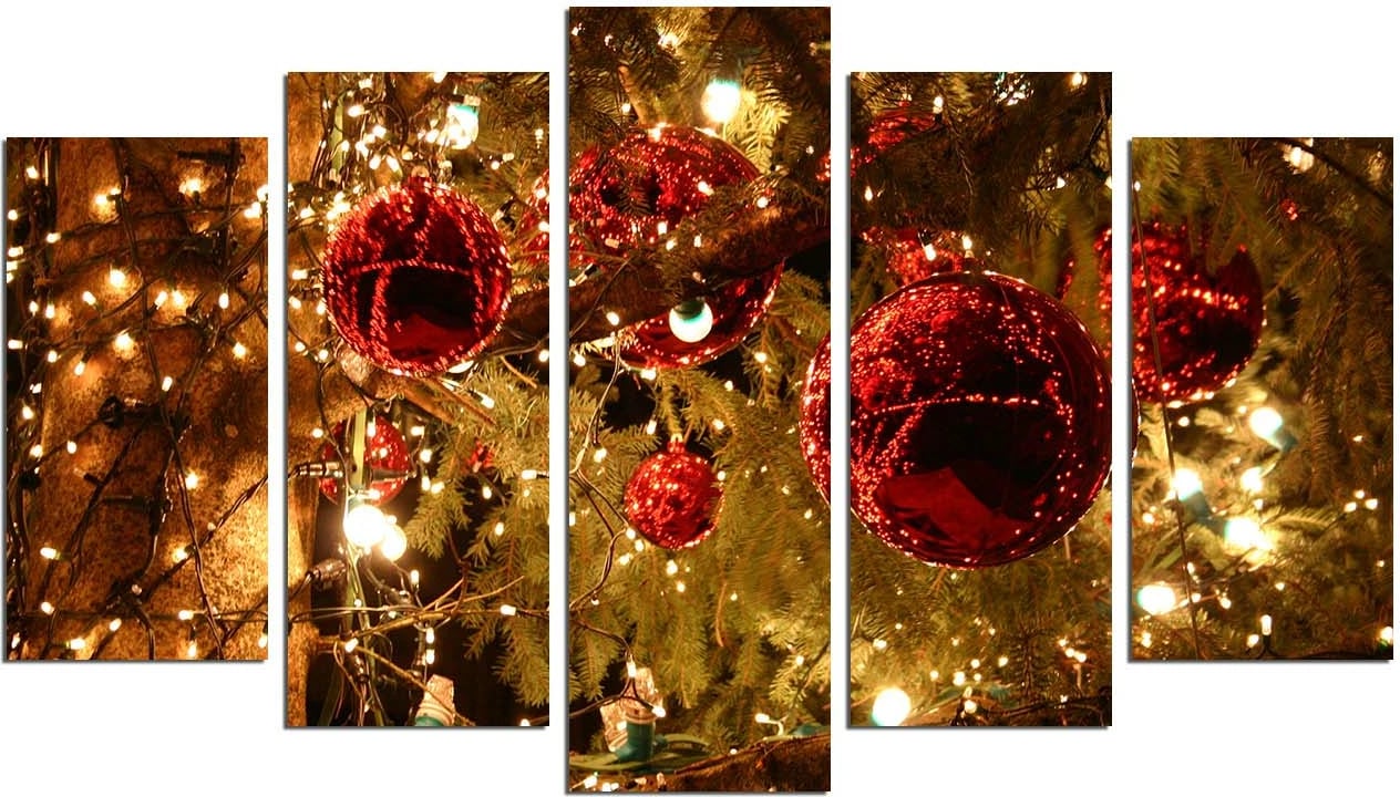 Pikturë dekorative MDF, 5 pjesë, Wallity, 5PMDFNOEL-5