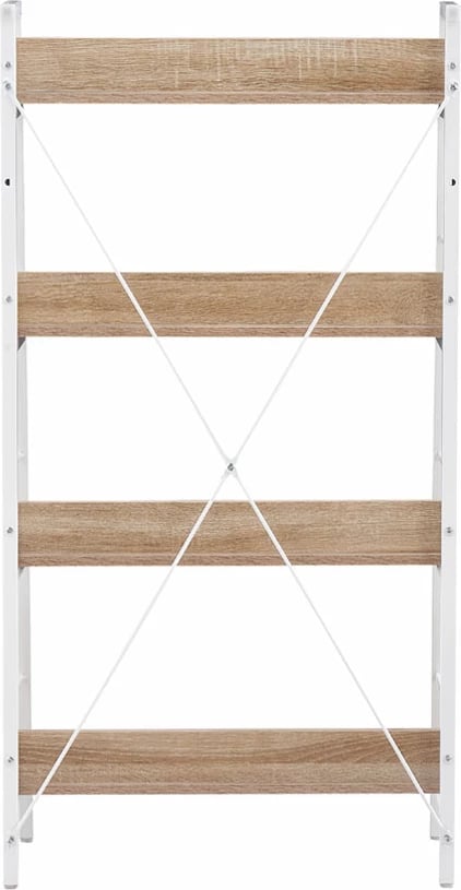 Raft librash me 4 rafte, ngjyrë sonoma e bardhë, 60x35x117 cm