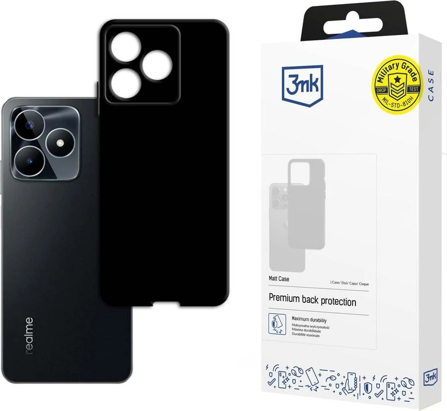 Mbështjellës 3mk Matt Case për Realme C53, i zi