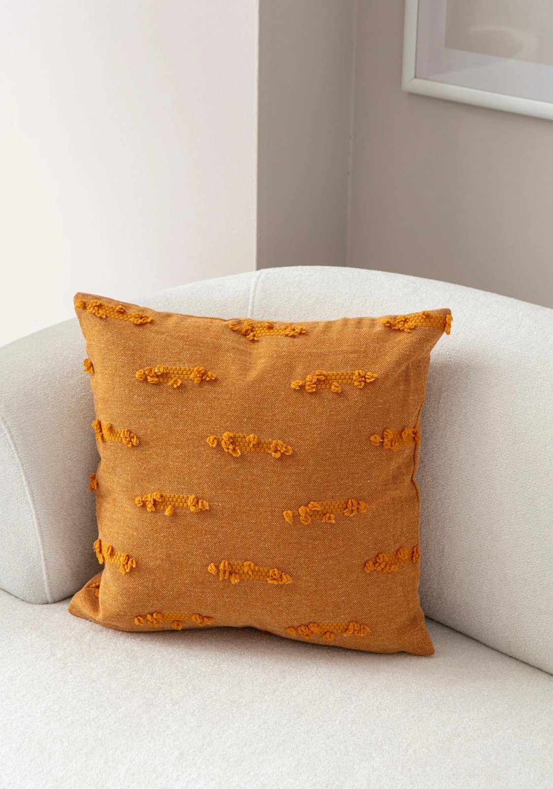 Jastëk dekorativ portokalli Evila Originals, Tuffet, 43x43cm