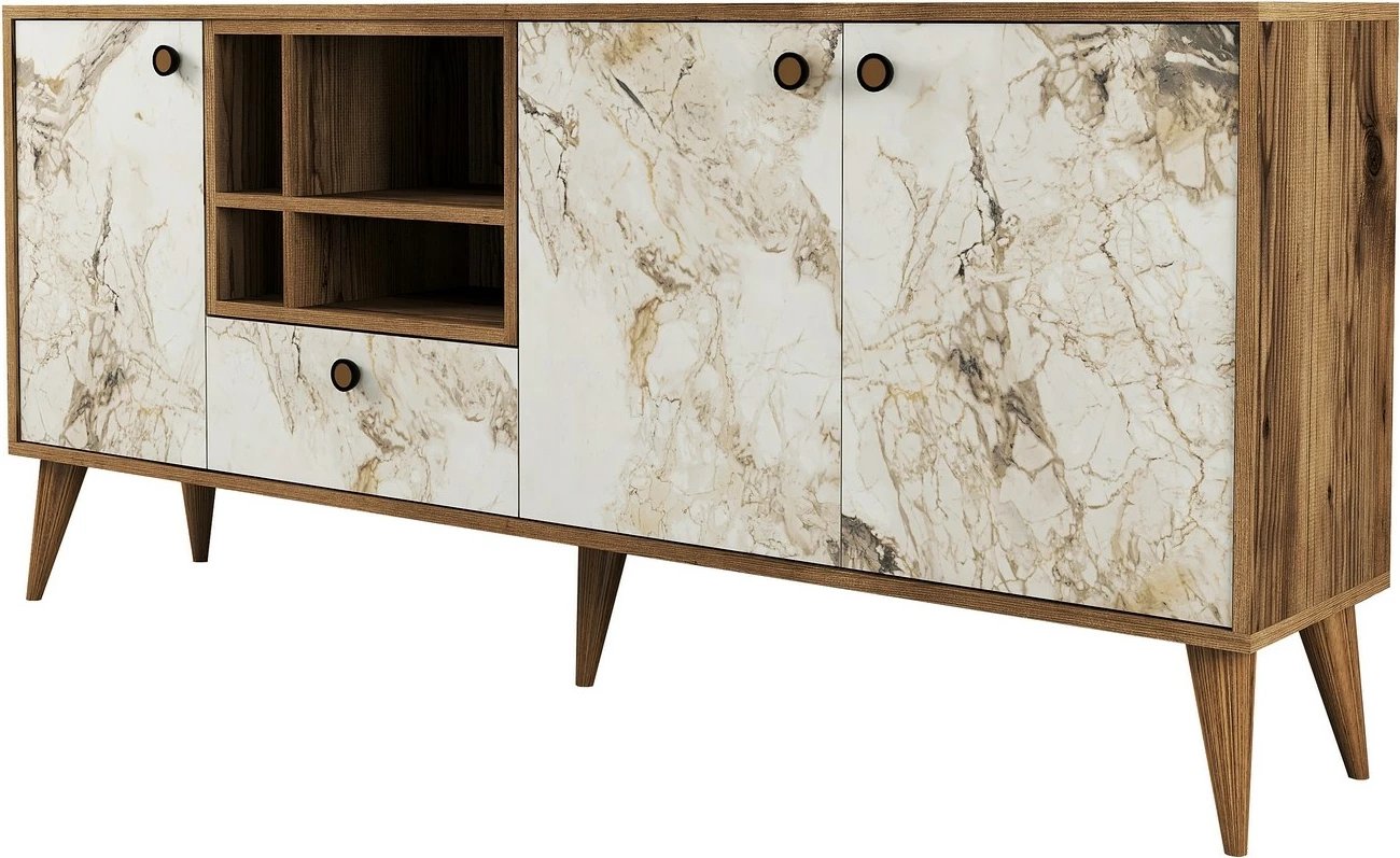 Konsol Skye Decor, mermer i bardhë, Napoli