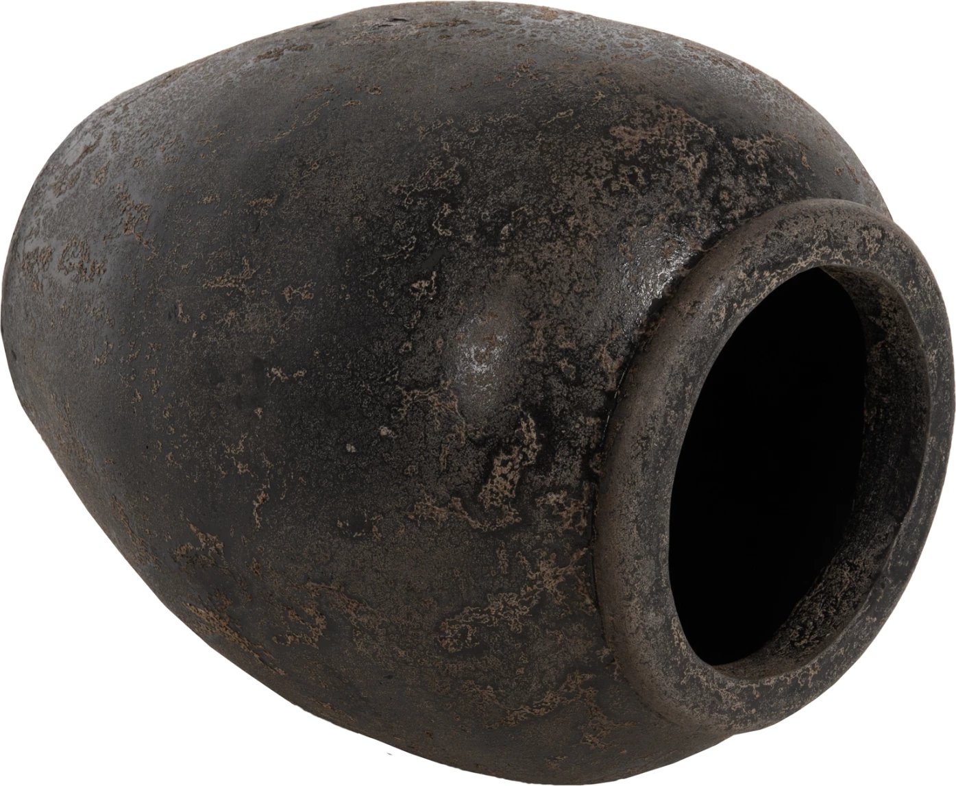 Vazo dekorative për dysheme SPARTA FH7928 terrakota, ngjyrë e zezë, Φ44x49H cm