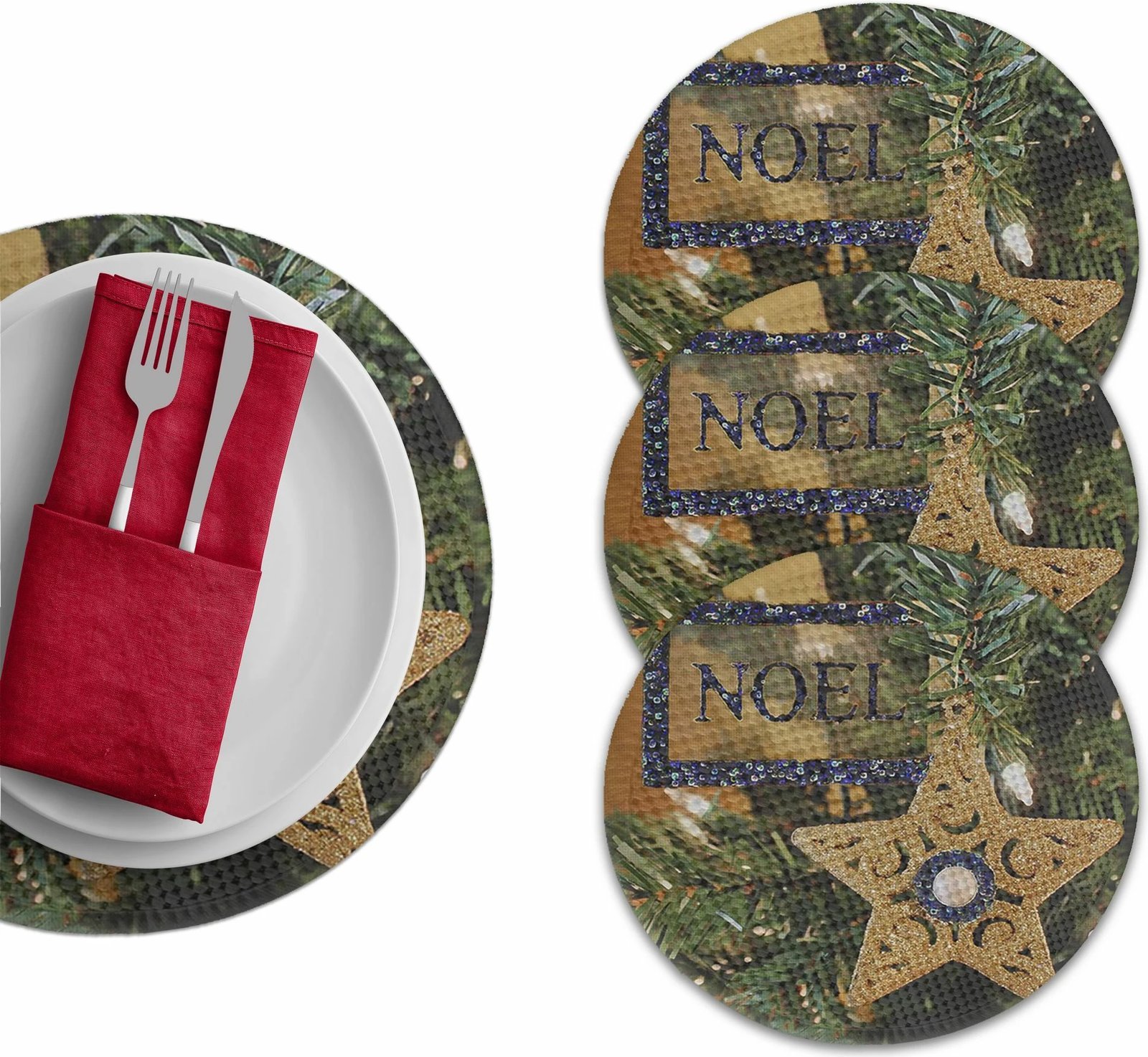 Nënshkopa tavoline, shumëngjyrëshe, Hermia Concept, 4 copë, 37cm