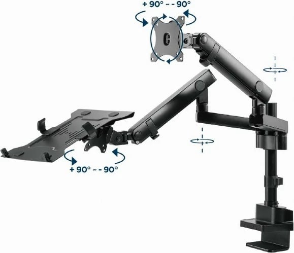 Mbajtëse tavoline Gembird MA-DA3-02 për monitor deri 32" dhe laptop deri 15.6", e zezë