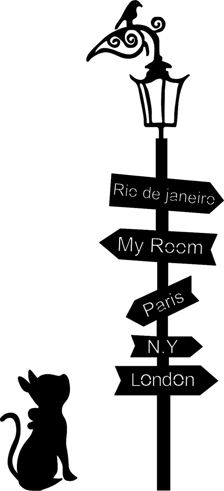 Aksesor dekorativ metalik për mur Wallity, Where To Go?