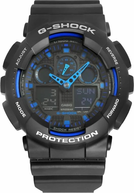 Orë dore për meshkuj Casio G-Shock, zi e kaltër