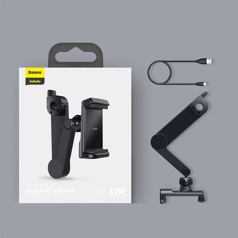 Mbajtës telefoni për makinë Baseus WXHZ-01 me karikues wireless 15W, i zi