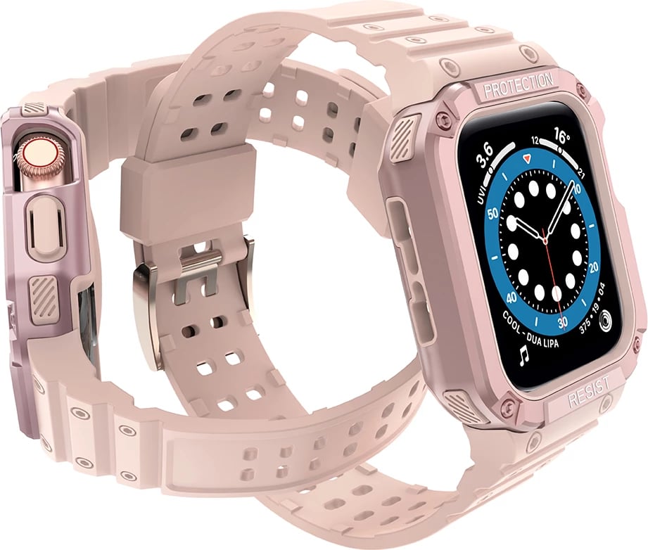 Rrip me mbështjellës për Apple Watch Hurtel Protect Strap Band, 45/44/42mm, Rozë