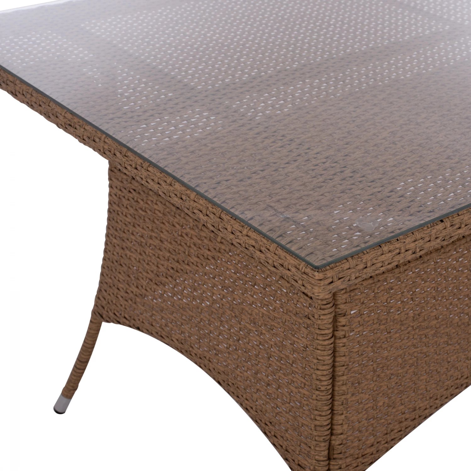 Tavolinë metalike Minsk rattan, ngjyrë bezhë-kafe, FH5507.02, 150x90x75 cm