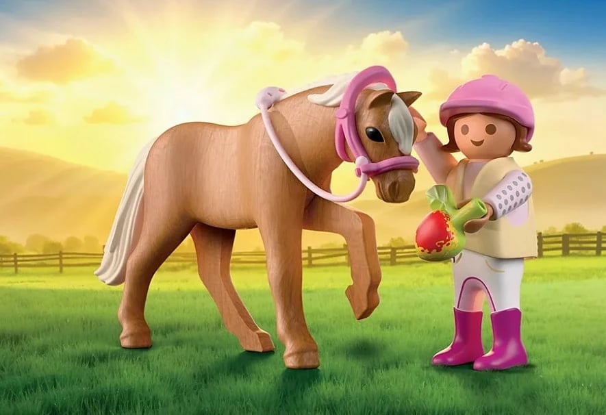Set figurina, Playmobil 71887 Girl with Pony, 6 pjesë, për moshat 4-10, plastikë, Duo Pack