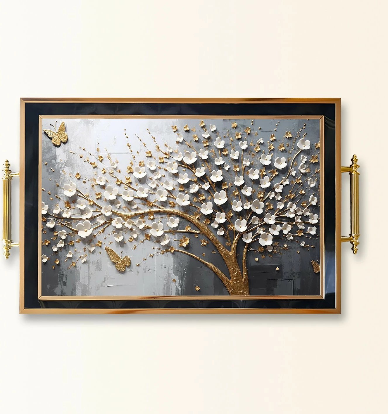 Tabaka prej qelqi, shumëngjyrëshe, Aberto Design, TPA9889, 50x29x3.5cm