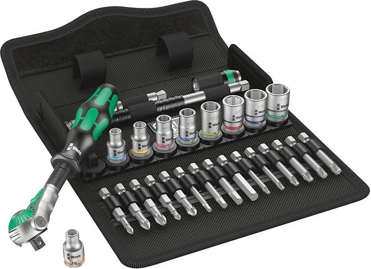 Set çelësa Wera 8100 SA 9, tekstil, kompakt, ngjyrë e zezë/çelik