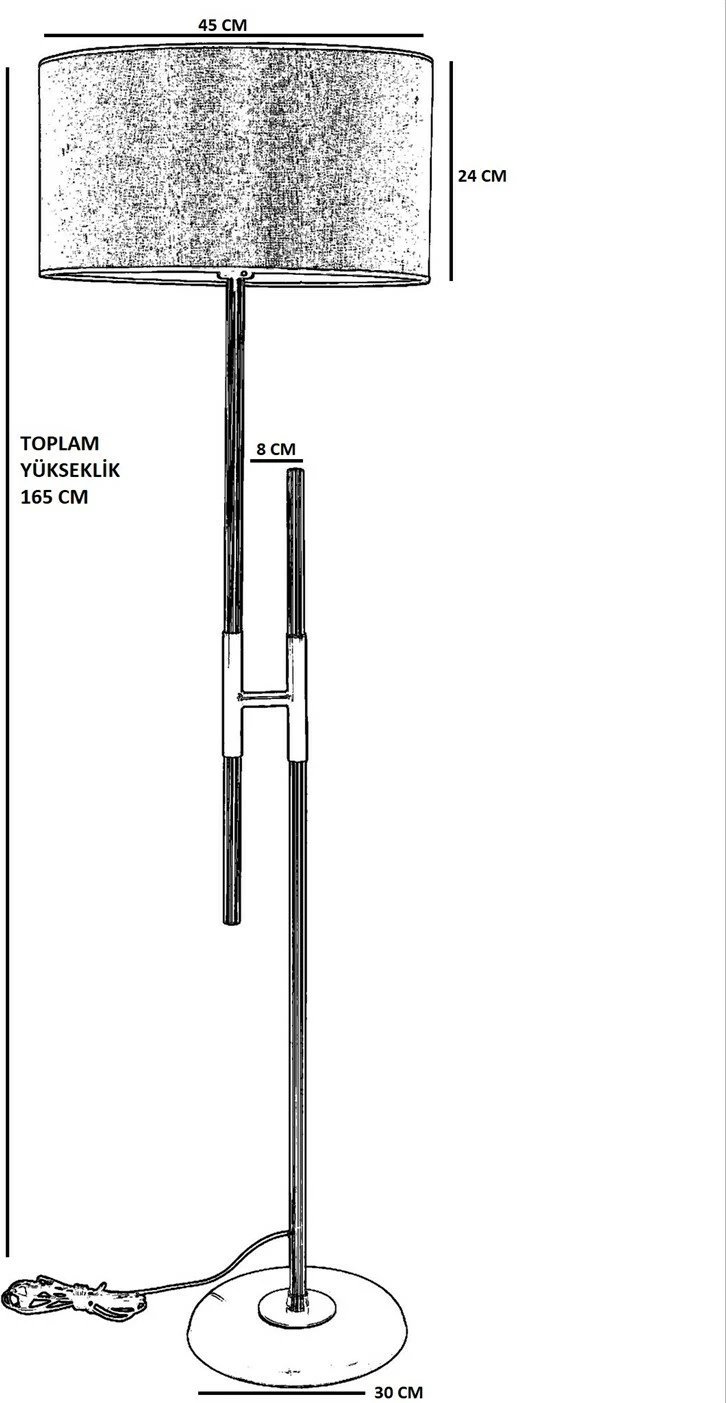 Llambë dyshemeje Opviq, ngjyrë wicker e errët, 165cm