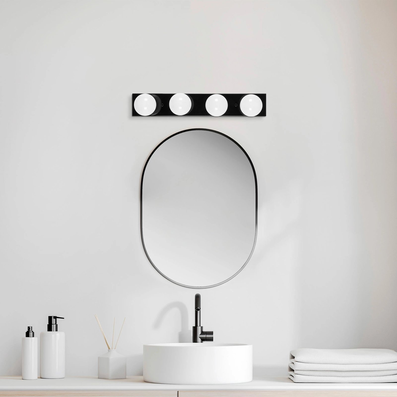 Llambë muri industriale, e zezë, Opviq Mirro - 12240