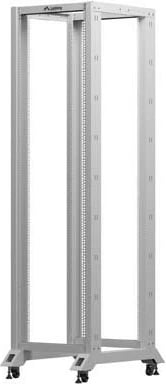 Raft i hapur 19" për servera, Lanberg, OR01-6842-S, 42U, 600x800 mm, kapacitet 600 kg, rregullim thellësie 430-590 mm, gri RAL 7035