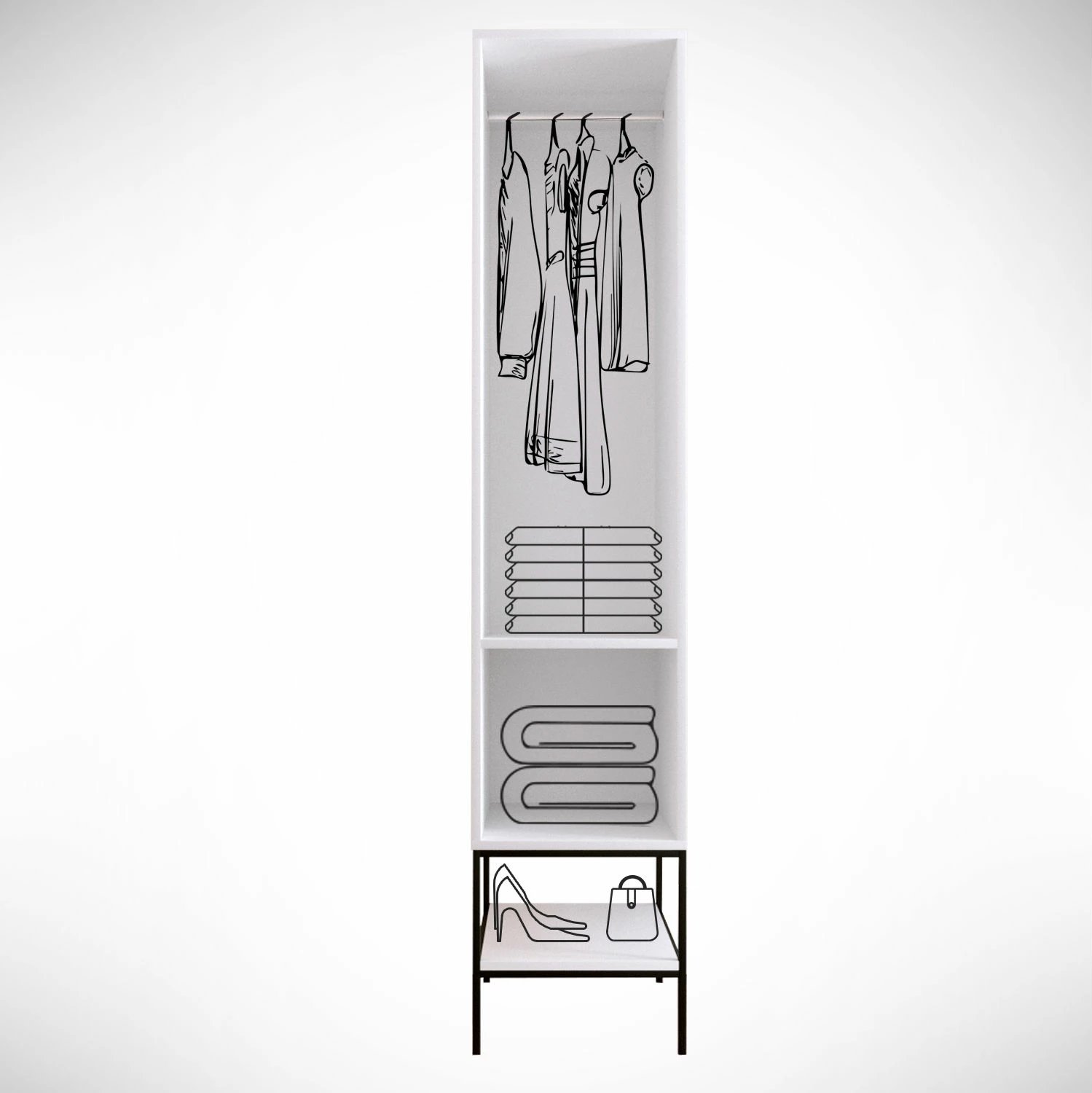 Dollap Hanah Home, Martin 1, bardhë, zi, ar