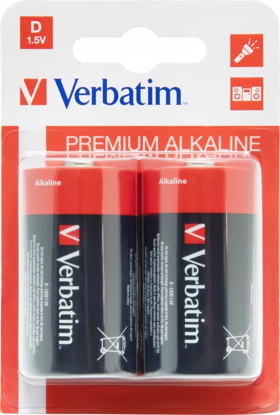 Bateri D Alkaline Verbatim 1.5V, 49923