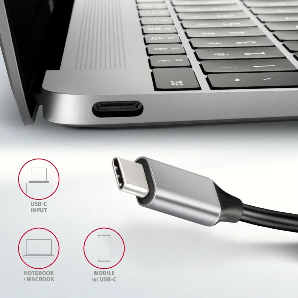 Hub multiport AXAGON HMC-6H4A, 4x USB-A, HDMI, USB-C 3.2 Gen 1, PD 100W, 20cm, zi