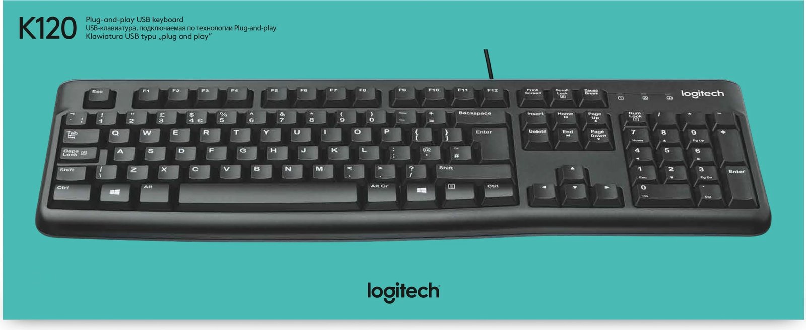 Tastierë Logitech K120, AZERTY, me kabllo, e zezë