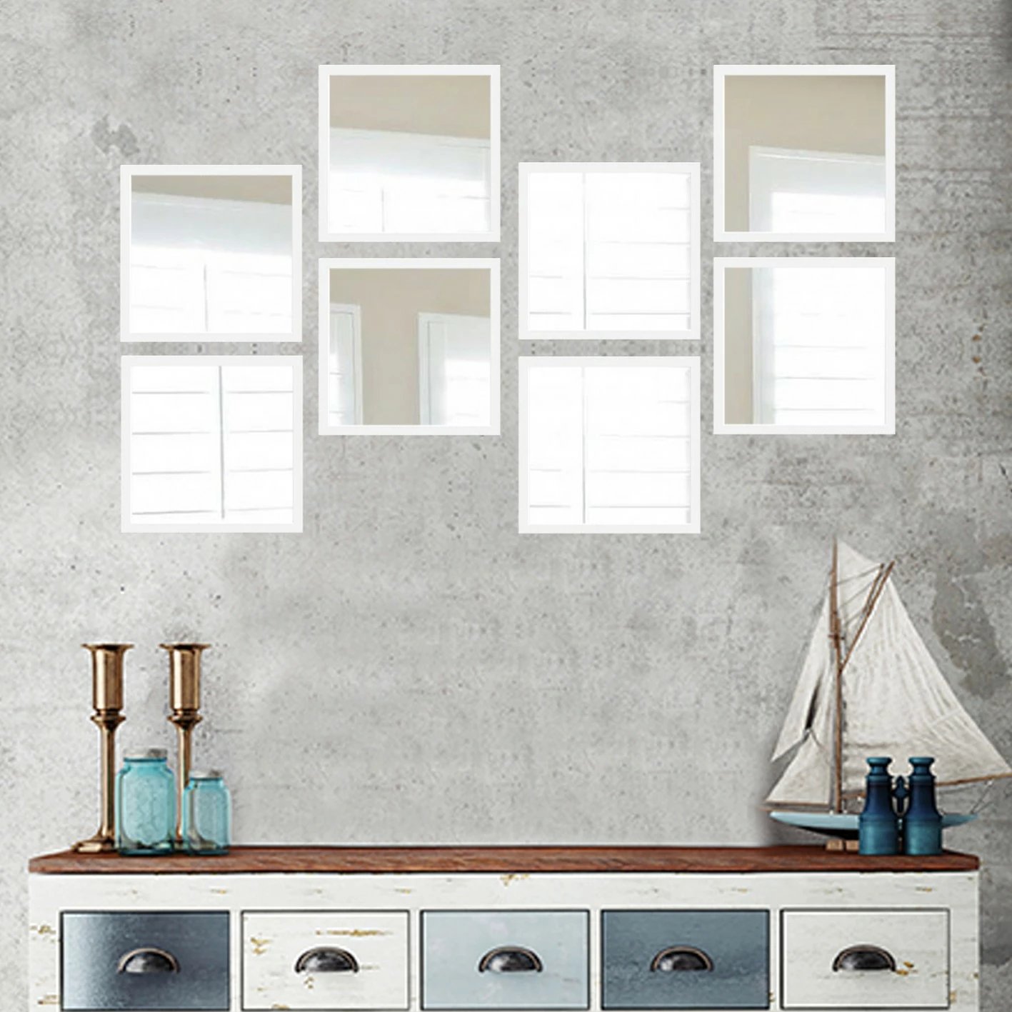 Set pasqyrash dekorative (8 copë), Wallity, SETAYNA_068