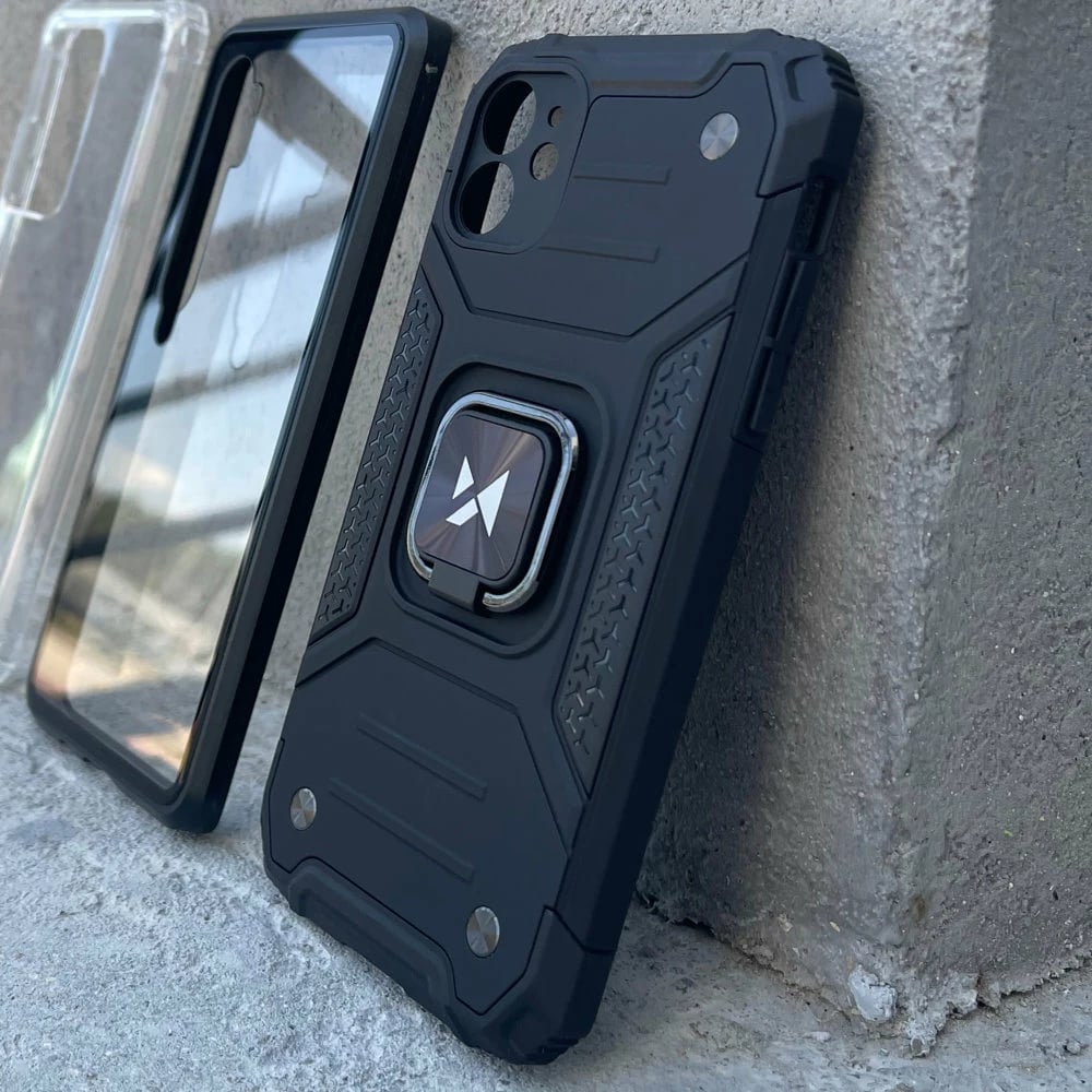 Mbështjellës Wozinsky Ring Armor me qëndrim dhe mbajtëse gishti për iPhone 13/13 Pro, kaltër