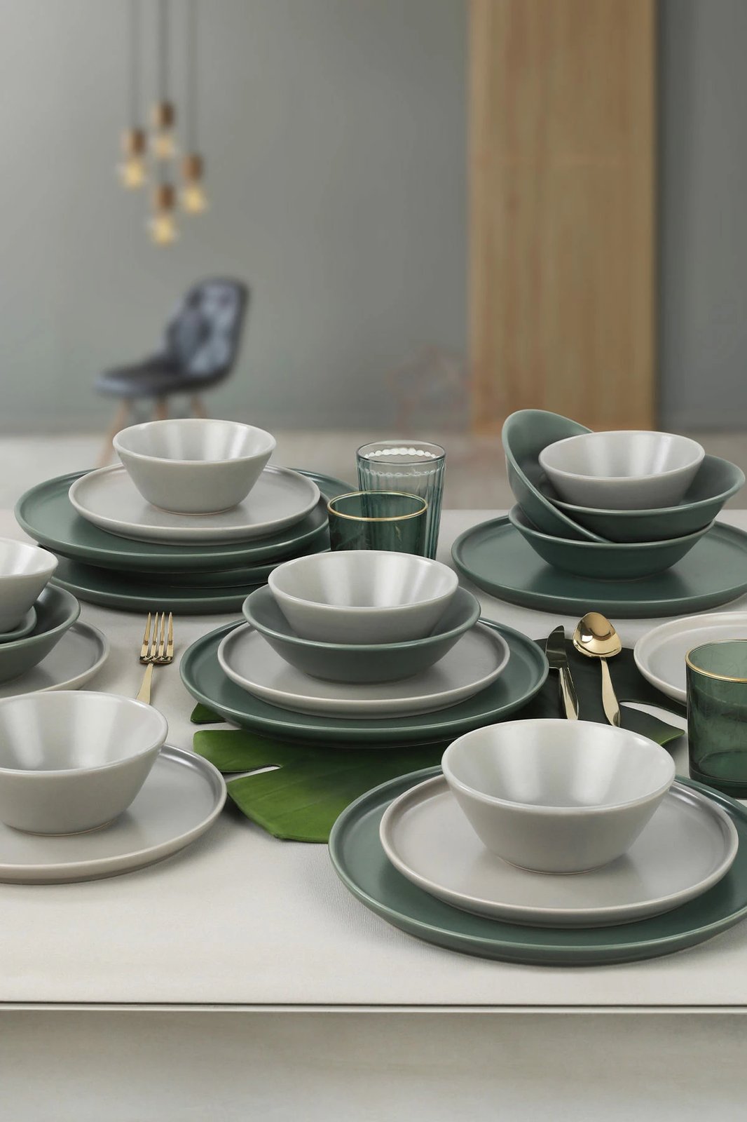 Set enësh për drekë prej qeramike, 24 copë, Hermia Concept, TY039124FX90A000000MAET000