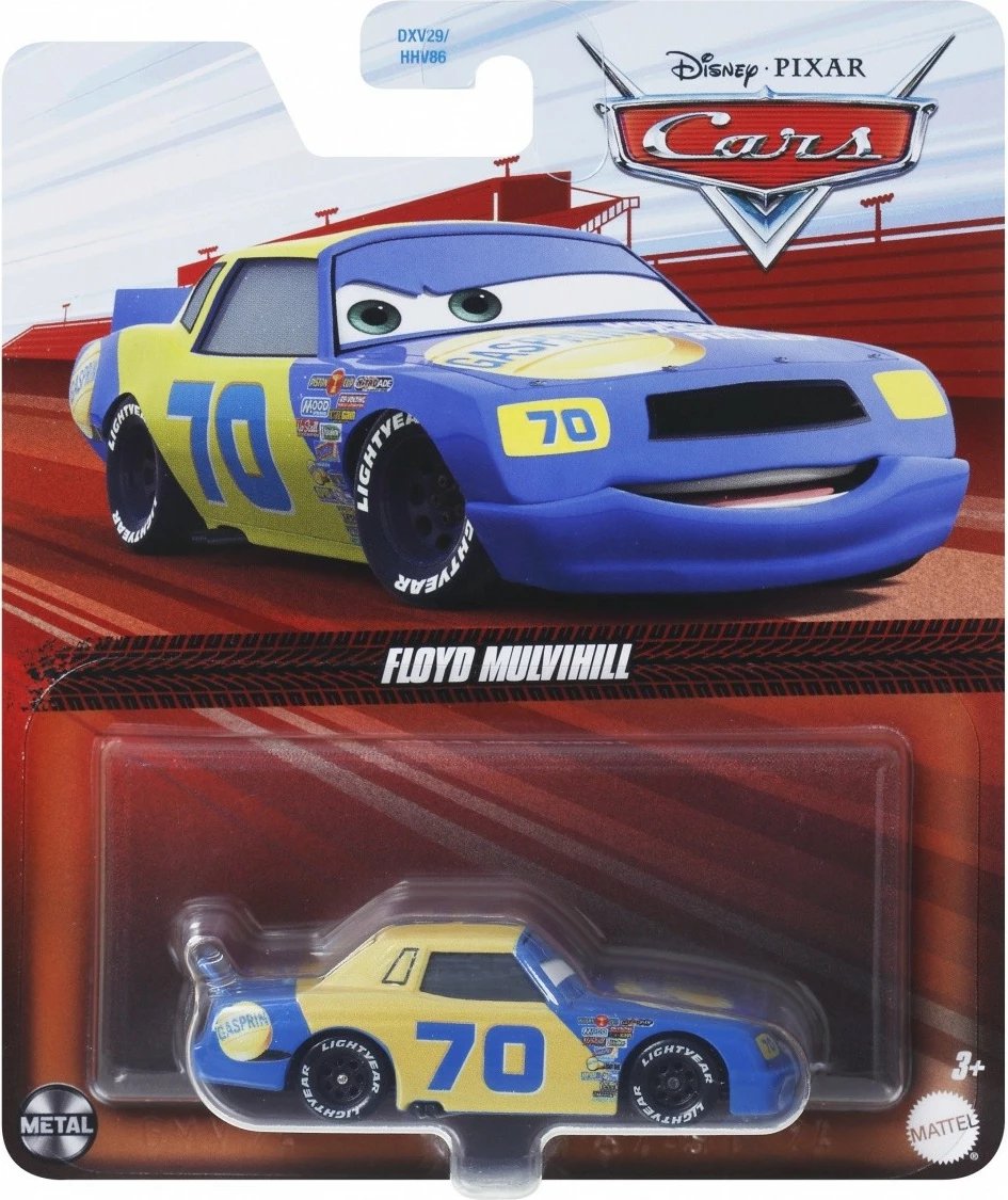 Makina lodër Mattel Cars Floyd Mulvihill #70, 1:55, Blu/Verdhë