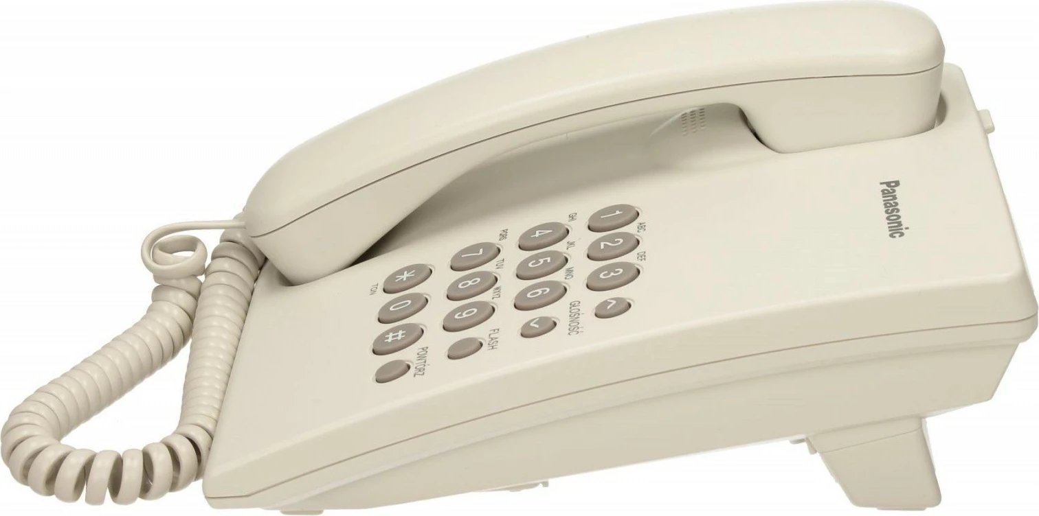Telefon fiks Panasonic KX-TS500 me kabllo, Bardhë