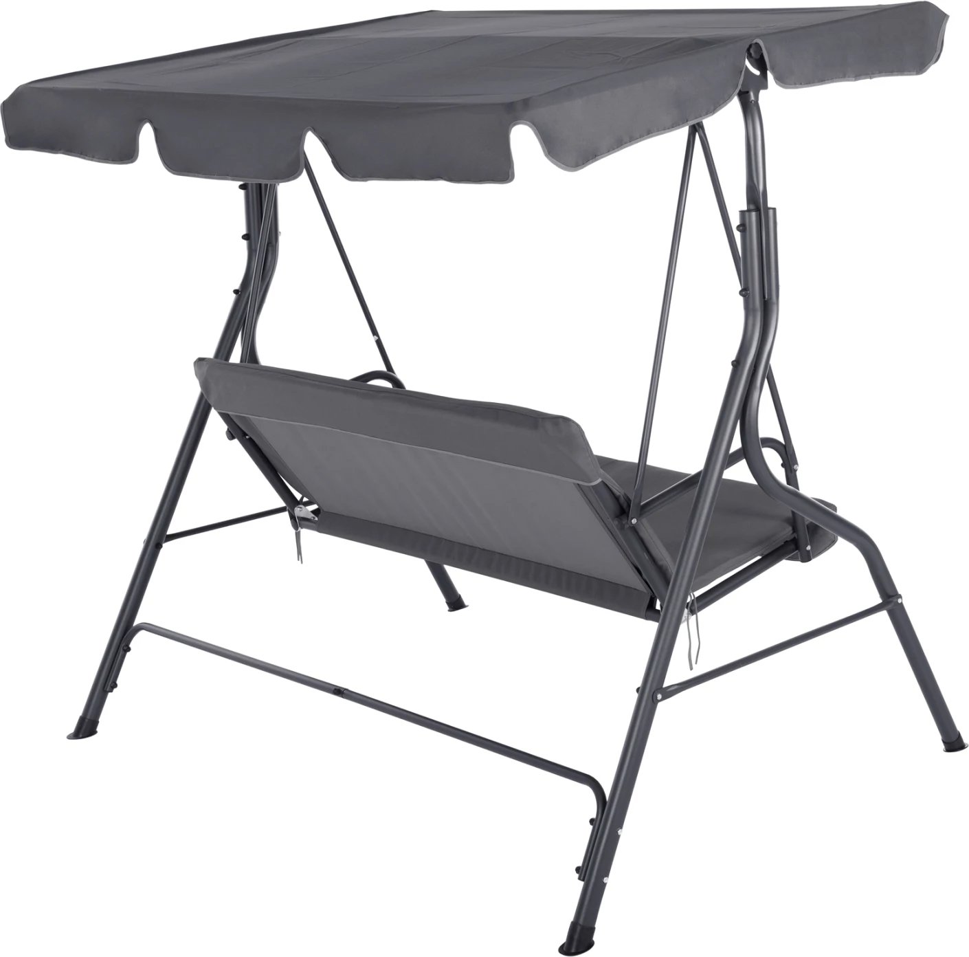 Luhatëse për verandë 3-vendëshe me mbrojtëse dielli LIKID FH5979.01 kornizë metalike dhe pëlhurë gri 170x110x153Hcm