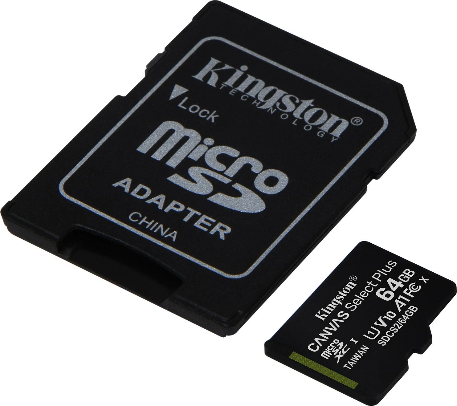 Kartelë microSDXC Kingston 64GB Canvas Select Plus, 100 MB/s, e zezë