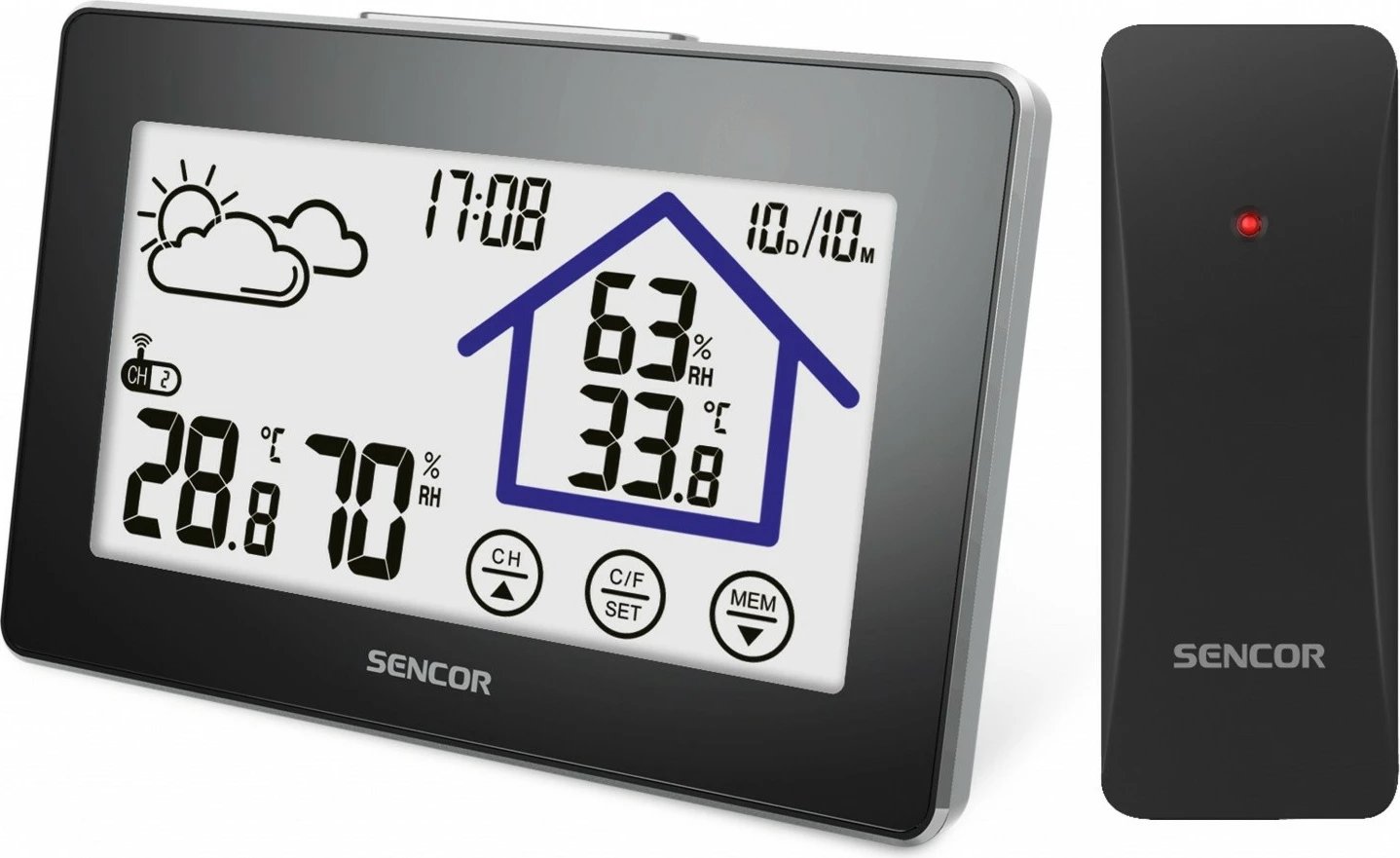 Stacion moti Sencor SWS 2999 me ekran touch LCD, i zi/bardhë