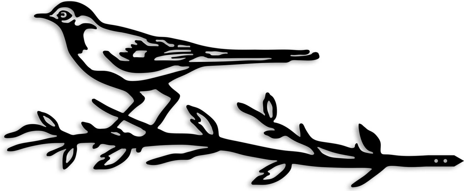 Objekt dekorativ për kopsht, zog në degë, ngjyrë e zezë, Aberto Design