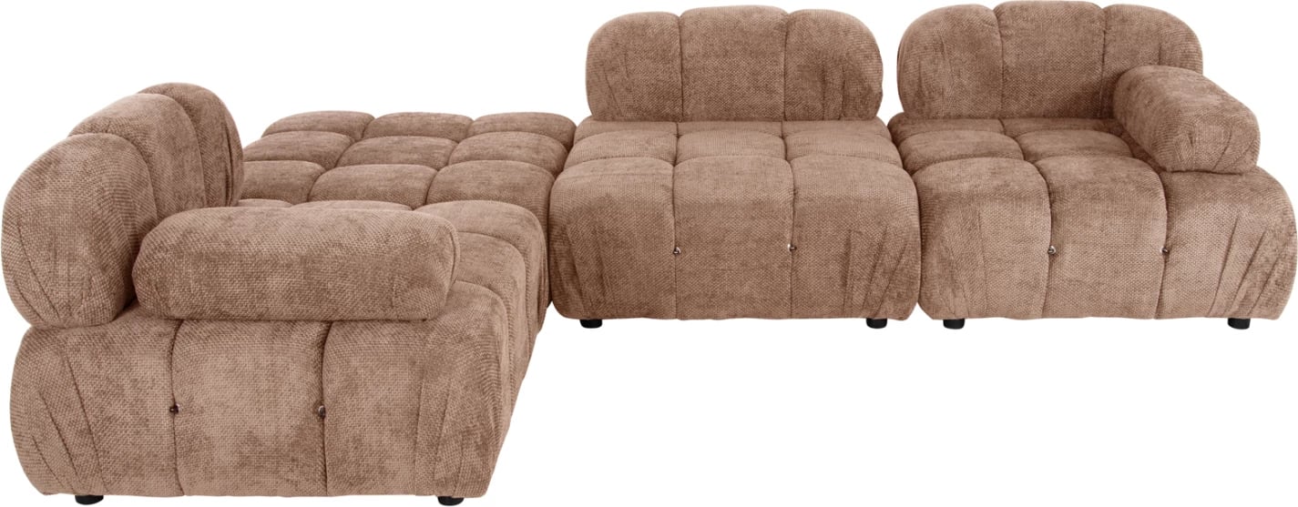 Divan polimorfik SHIFTER FH6073.01, pëlhurë me teksturë, ngjyrë kafe e çelur, 290x196x76H cm