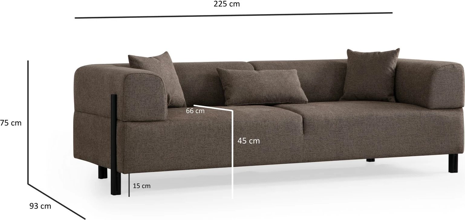 Divan treshe Gio, kafe, Atelier del Sofa