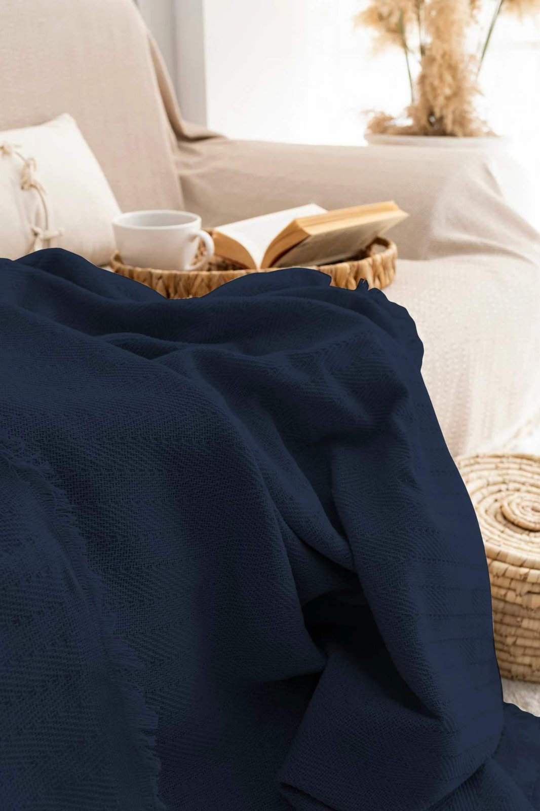 Mbulesë divani L'essentiel, ngjyrë kaltër e errët, Rio