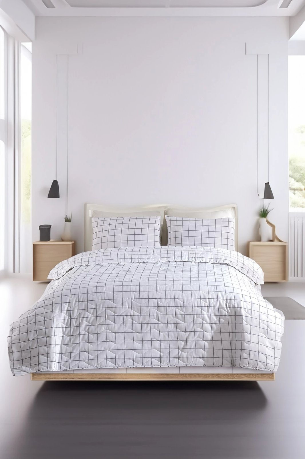 Përparëse krevati quilted King, gri dhe e bardhë, Artus, L'Essentiel Linge de Maison, 200x250cm