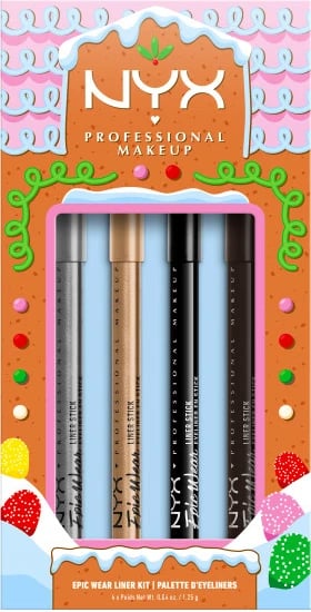 Set lapsash për sy NYX Professional MakeUp Holiday Epic Wear Liner Stick Kit për femra, multicolor, 4 copë
