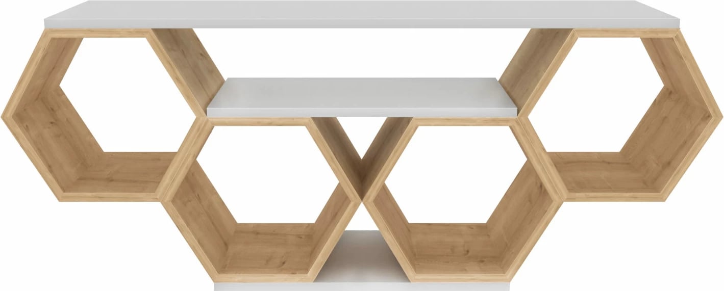 Komodë TV Hanah Home, ngjyrë e bardhë dhe sonomo