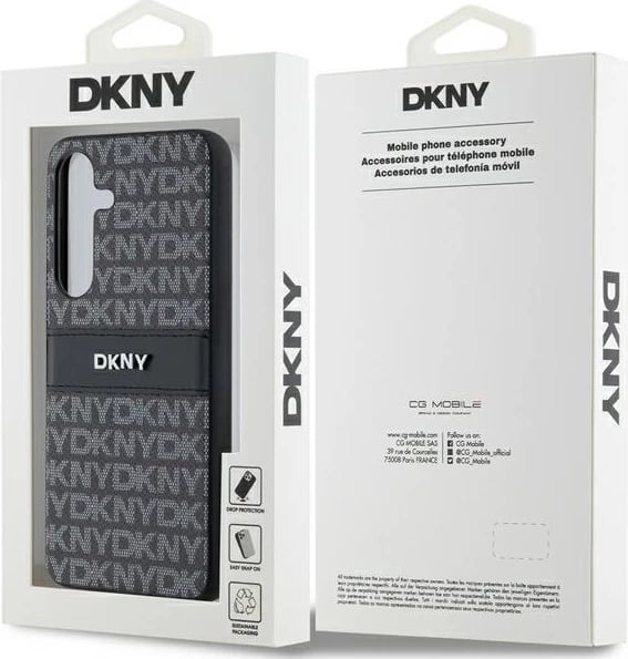 Mbështjellës DKNY Mono Stripe & Metal Logo për Samsung Galaxy S24+, i zi